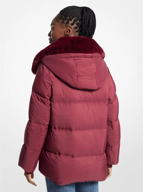 Michael Kors Quilted Puffer Jacket With Faux Fur Collar 2