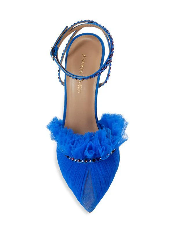 Andrea Wazen Franca Embellished Fringe Slingback Pumps 5