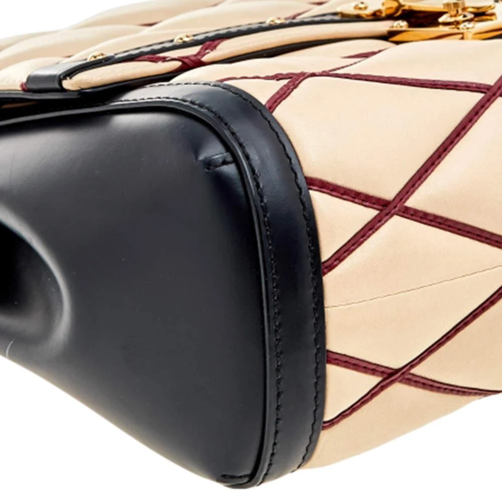 Louis Vuitton Louis Vuitton Beige/Black Leather Malletage Pochette Flap Bag 13