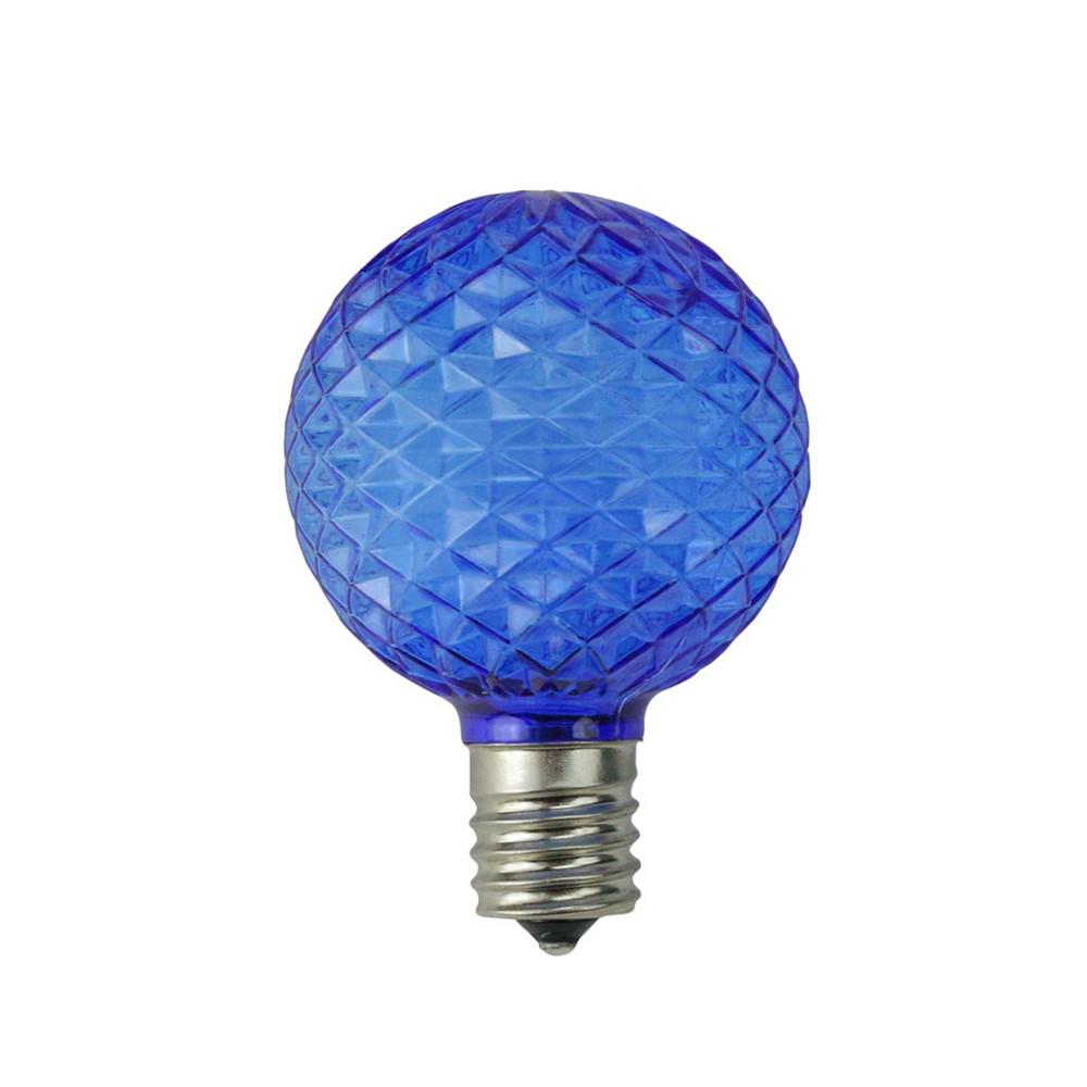 Northlight Pack of 25 Faceted LED G50 Blue Christmas Replacement Bulbs