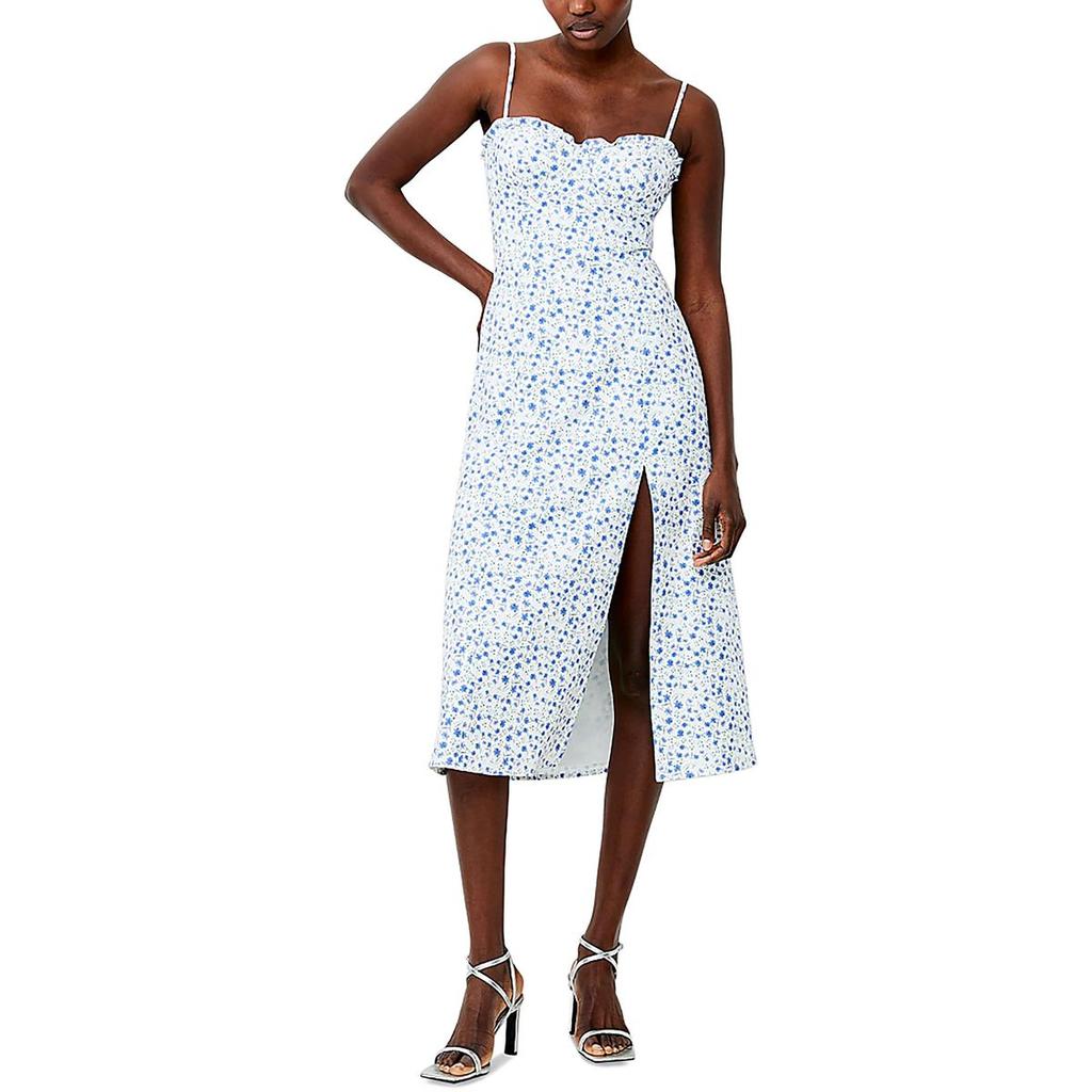 French Connection Camille Womens Floral Smocked Midi Dress