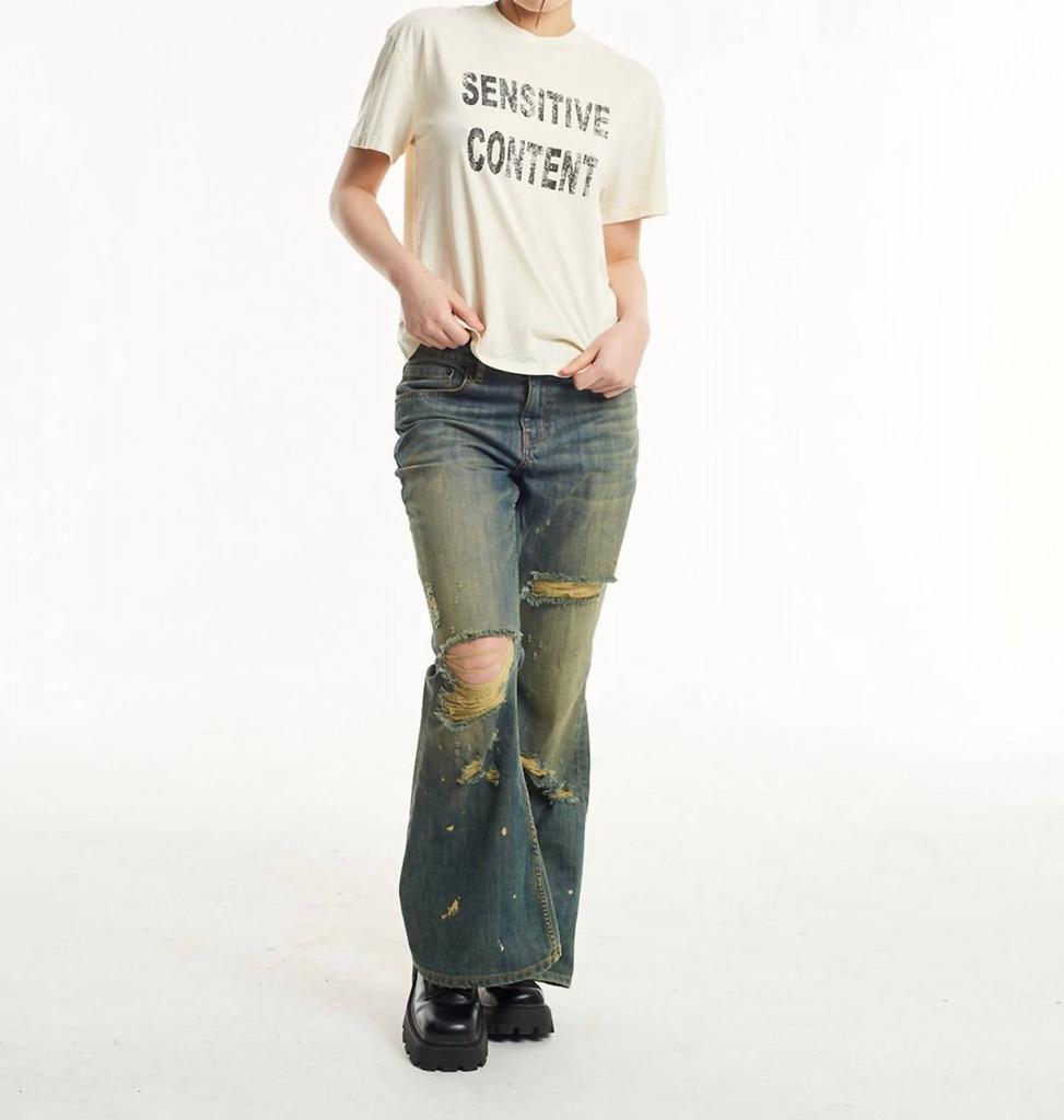 The Ragged Priest Sensitive Material Tee In Ecru
