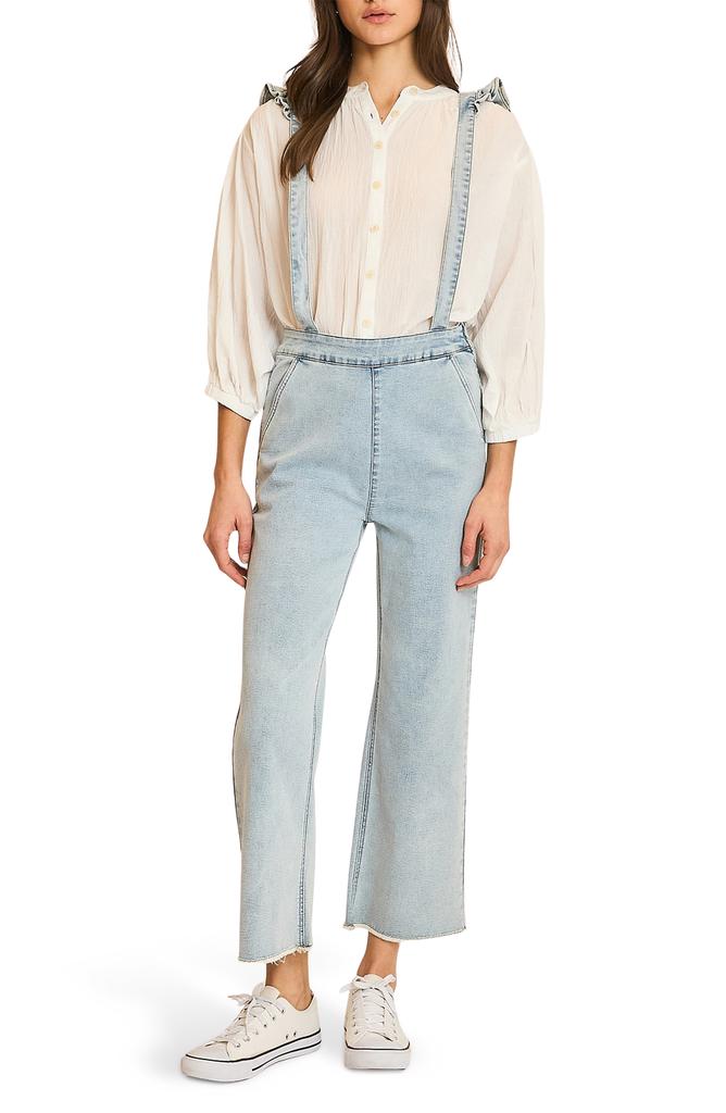 WISHLIST Ruffle Strap Denim Suspender Overalls