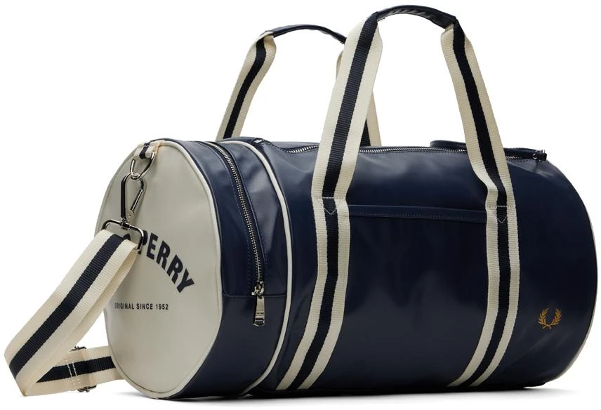 Fred Perry Navy & White Classic Barrel Duffle Bag 2