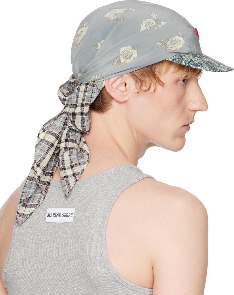 Shop Multicolor Regenerated Silk Scarves Veiled Cap on Sale at