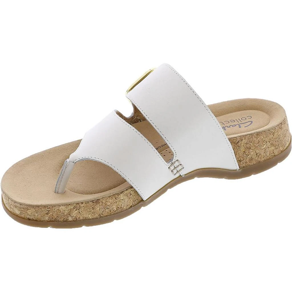 Clarks Reileigh Park Womens Leather Slip-On Thong Sandals 2