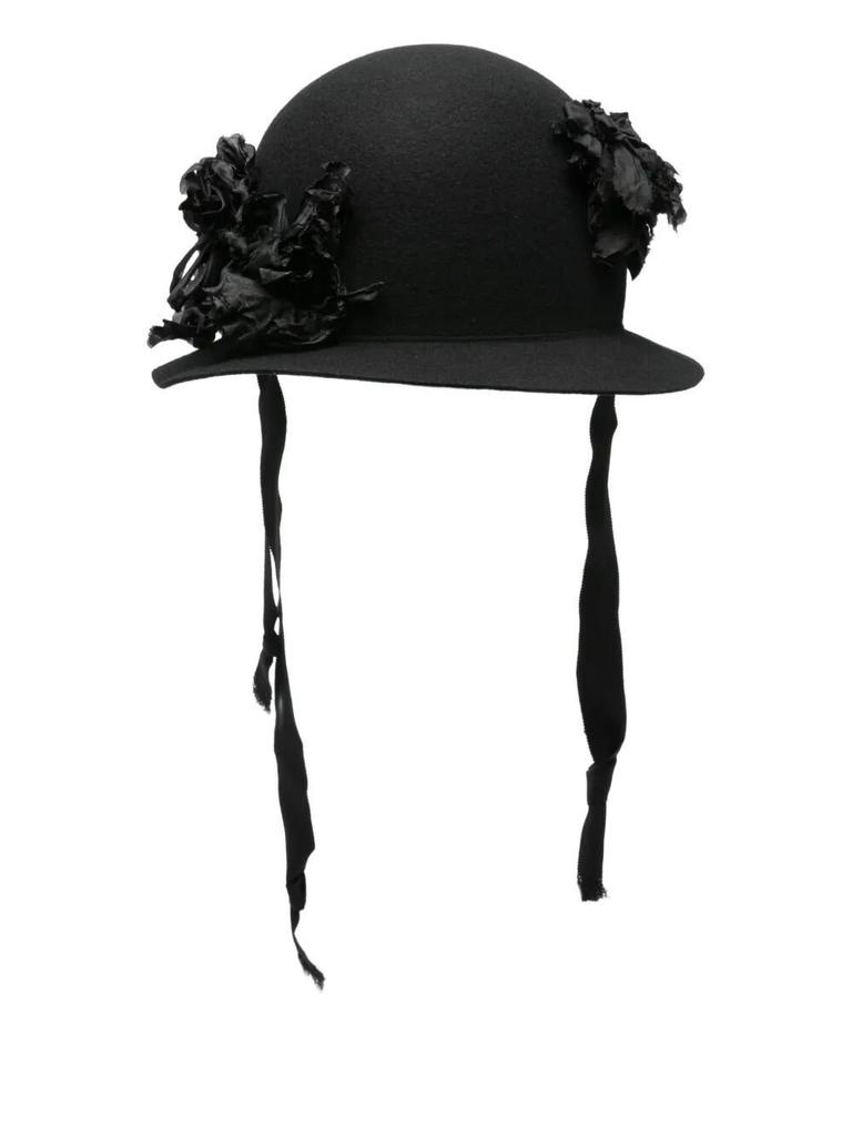 90’s tricot comme des garçons Frill hat Shop Comme des Garçons Homme Plus Floral Applique Hat on Sale at