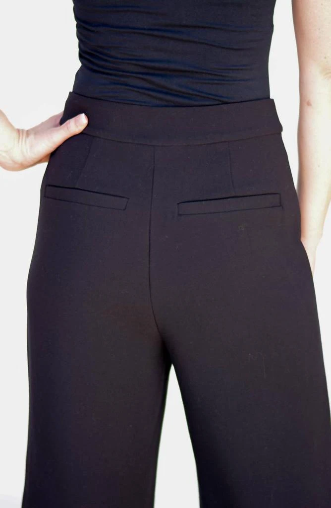 cupcakes and cashmere Riga Button Front Wide Leg Trouser In Black 3