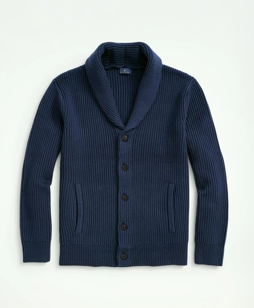 Brooks Brothers Ribbed Cotton Shawl Collar Cardigan 1
