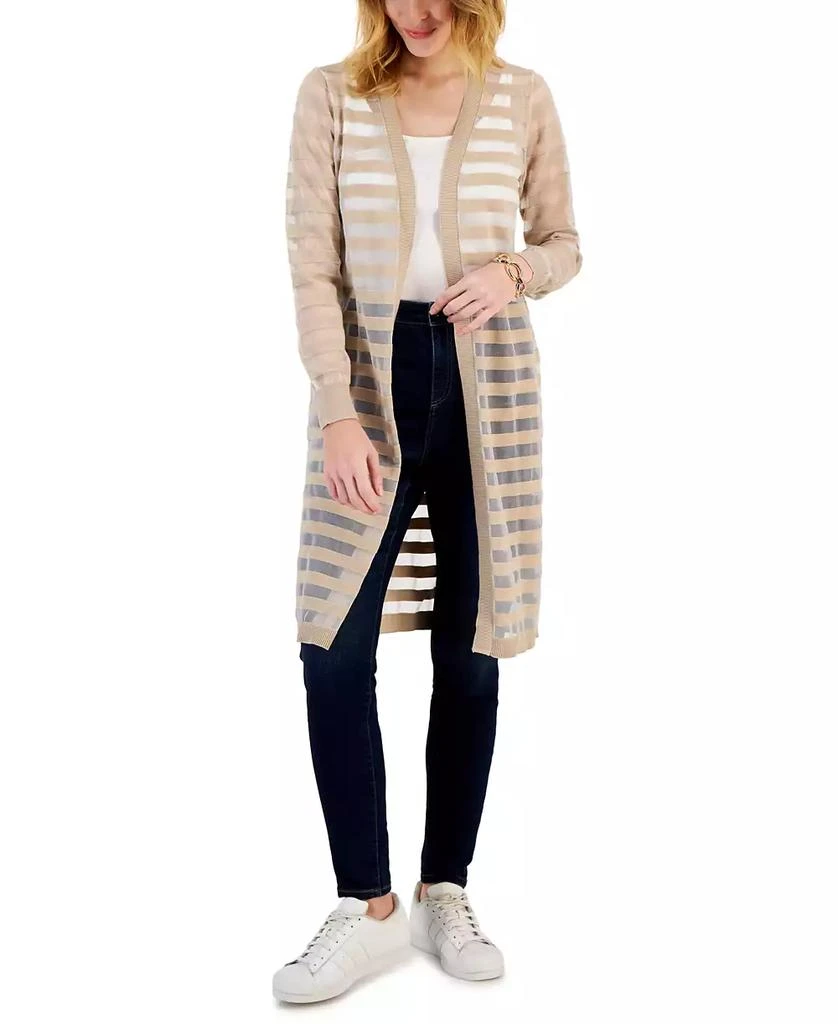 INC International Women's Striped Long Cardigan, Created for Macy's 1