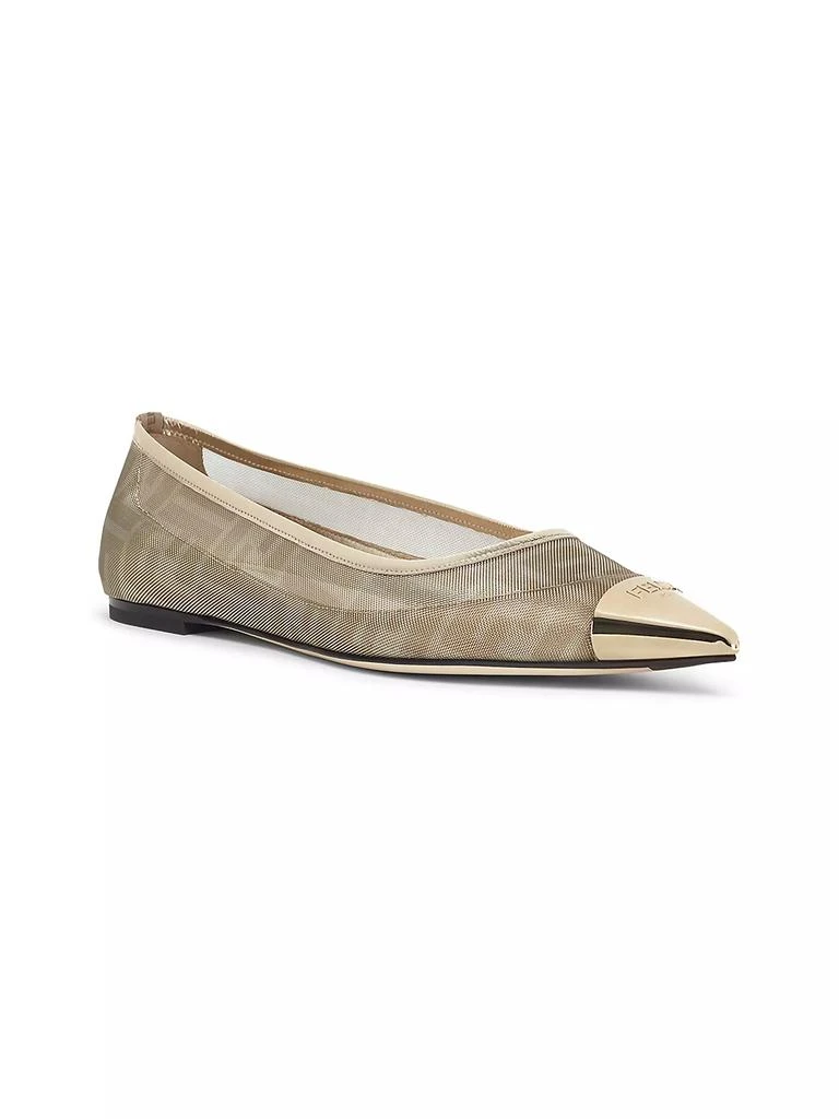 Fendi Colibri FF Logo Mesh Ballet Flats 2