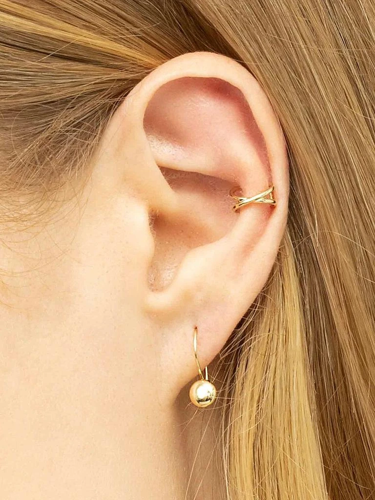 Oradina 14K Yellow Gold Buttoned Up Drop Earrings 3