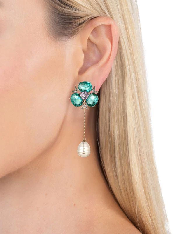Eye Candy LA Luxe Avril 18K Goldplated & Cubic Zirconia Dangle Earrings 2