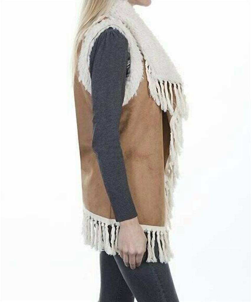 Scully Sherpa Lined Suede Fringe Vest