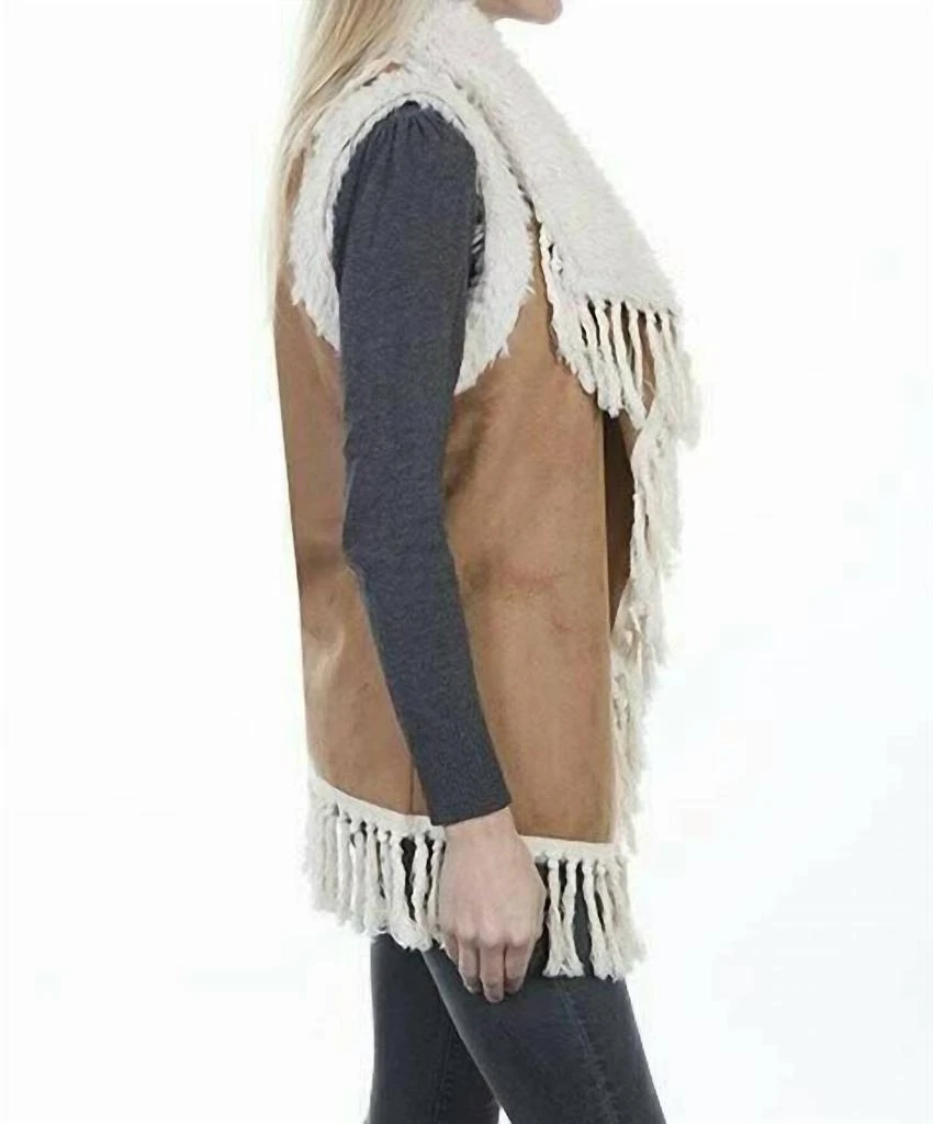 Scully Sherpa Lined Suede Fringe Vest 2
