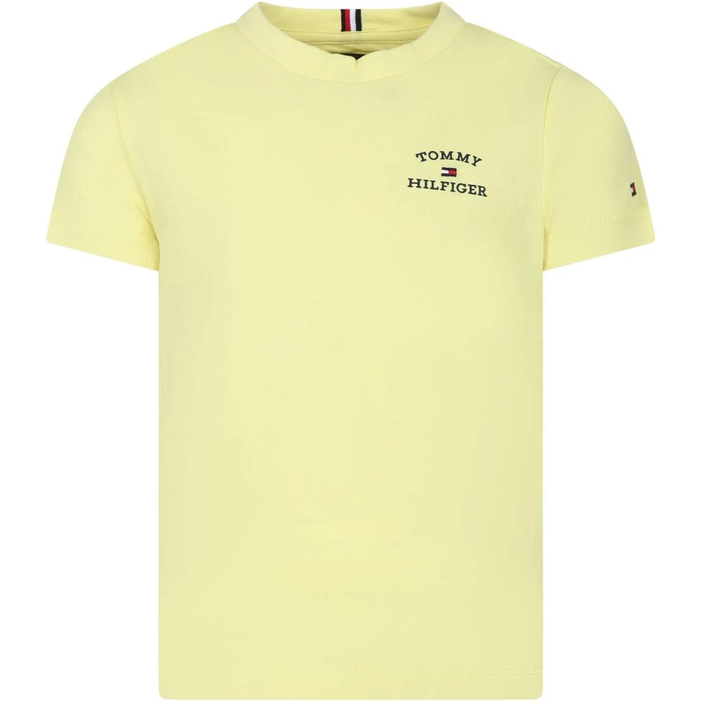 Tommy Hilfiger T-shirt Jaune Pour Garçon Avec Logo 1