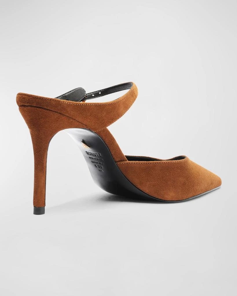 Schutz Laura Suede Buckle Mule Pumps 3