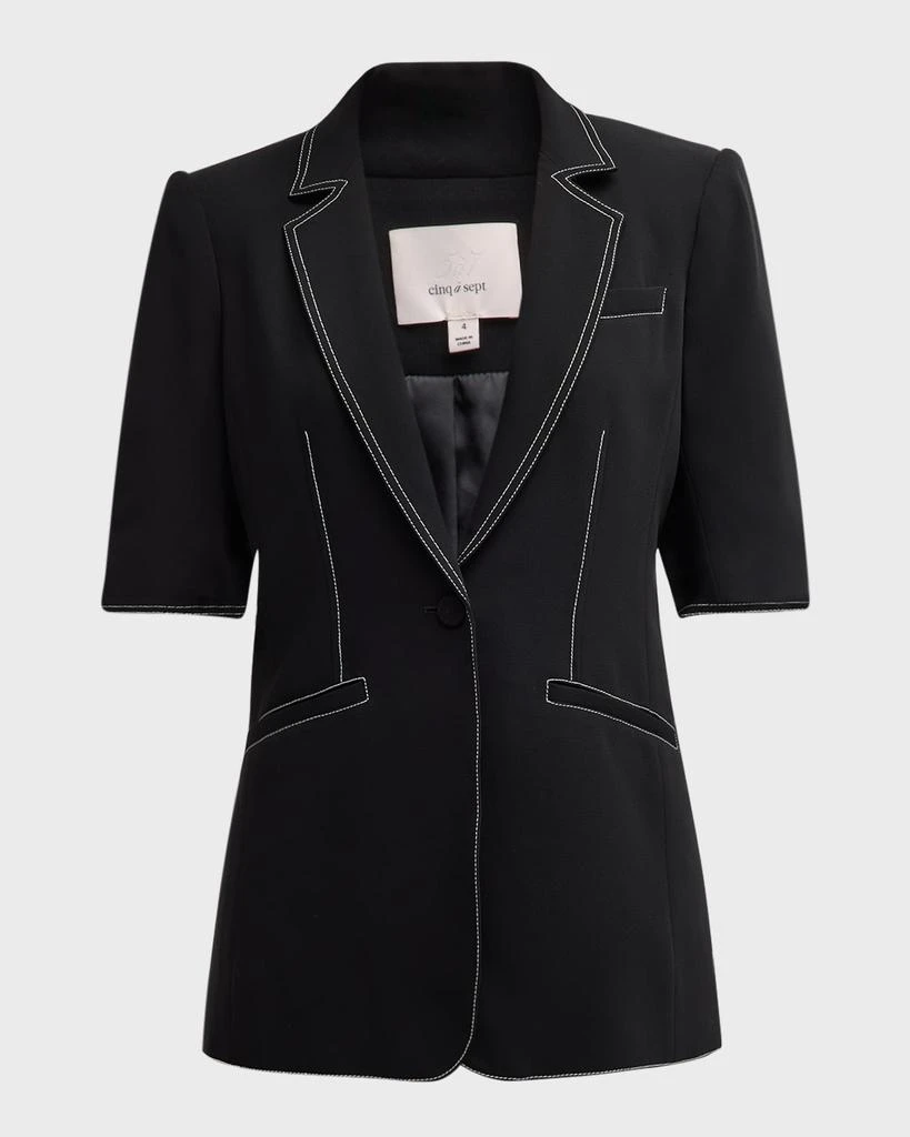 Cinq a Sept Khloe Crepe 3/4-Sleeve Blazer 1
