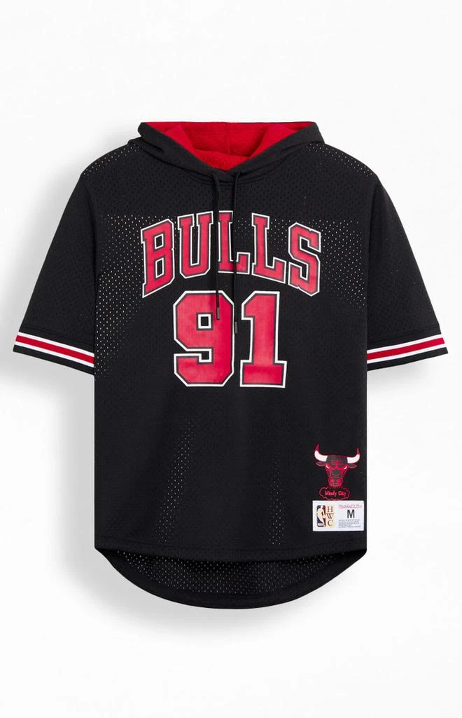 Mitchell & Ness Dennis Rodman Chicago Bulls Mesh Short Sleeve Hoodie 1