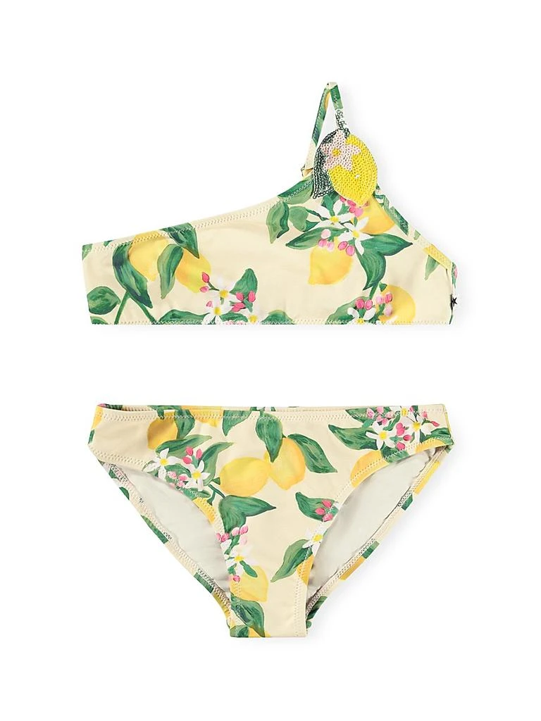 MOLO Little Girl
s 
Girl
s One-Shoulder Lemon-Print 2-Piece Swimsuit