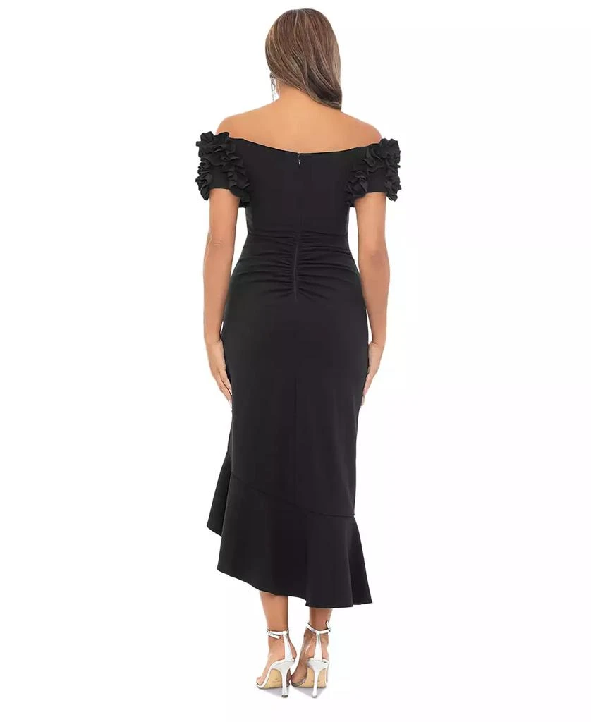 XSCAPE Petite Off-the-Shoulder Ruffle-Sleeve Midi Dress 2