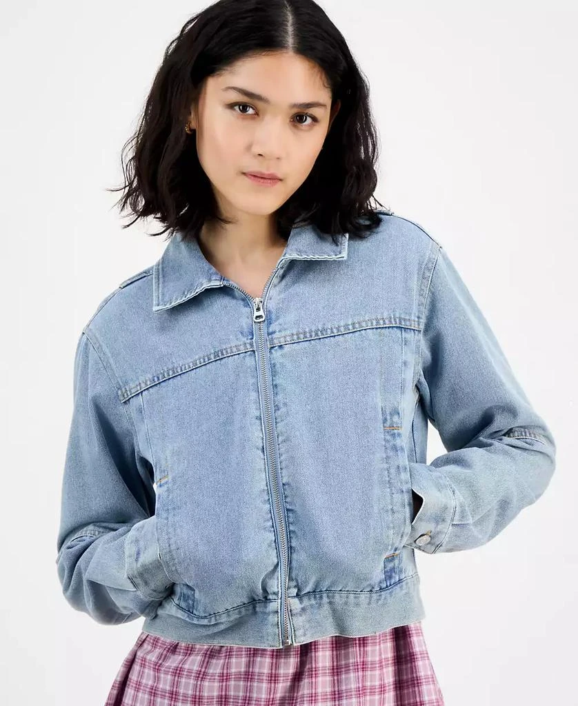 Ultra Flirt Juniors' Zip-Up Denim Jacket 3