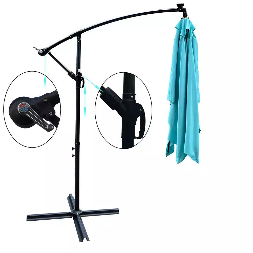 Streamdale Furniture Solar Powered LED Patio Umbrella, 8 Ribs, Crank and Cross Base 8