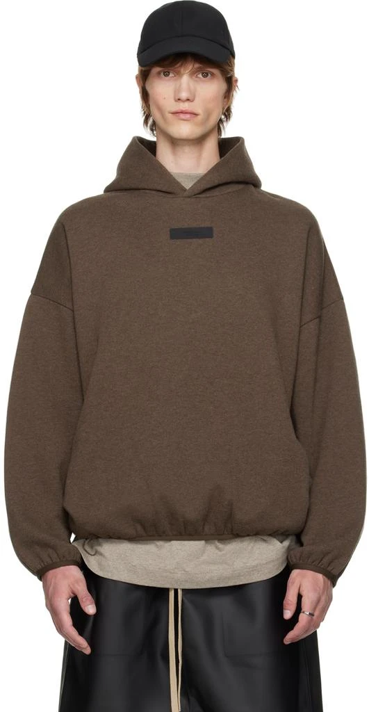Essentials Brown Elasticized Hoodie 1