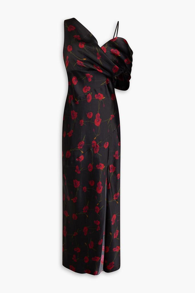 NICHOLAS Off-the-shoulder floral-print silk-blend satin midi dress