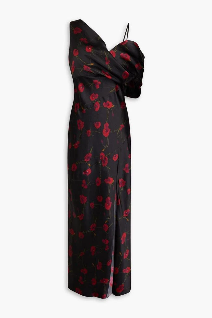 NICHOLAS Off-the-shoulder floral-print silk-blend satin midi dress 1