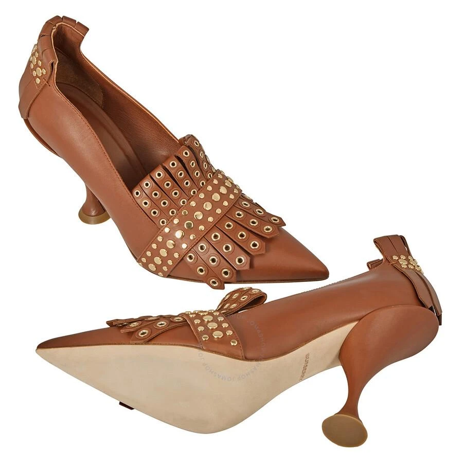 Burberry Burberry Brown Studded Kiltie Fringe Leather Point Toe Pumps, Brand Size 35.5 (US Size 5.5) 2