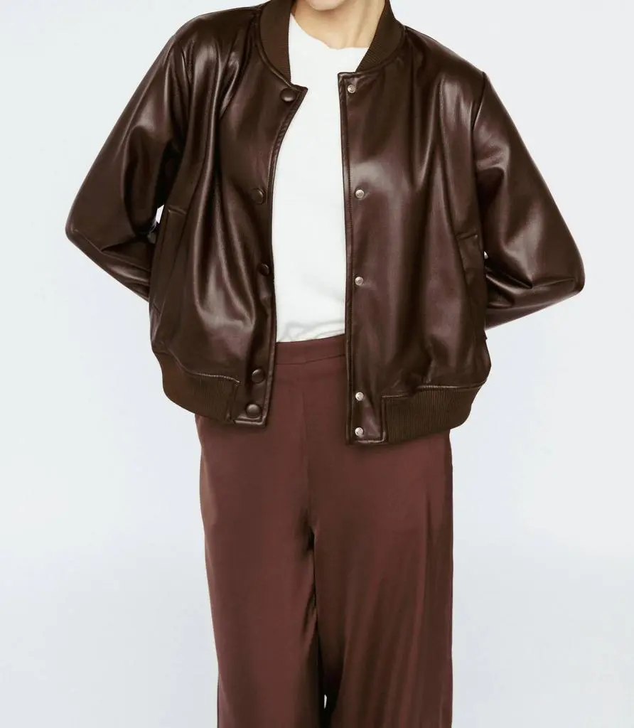 Amanda Maria Amanda Maria - Vegan Leather Bomber Jacket