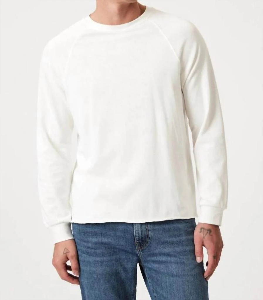 Mavi Jeans Long Sleeve Jersey Tee In Antique White