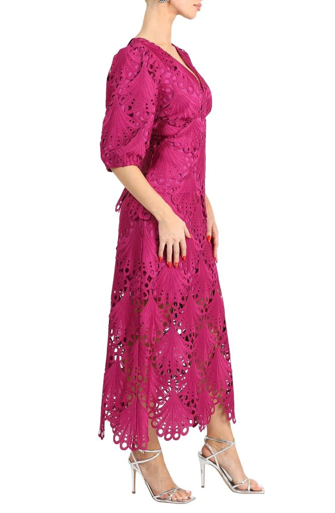Adelyn Rae Kinsley Puff Sleeve Lace Midi Dress 3