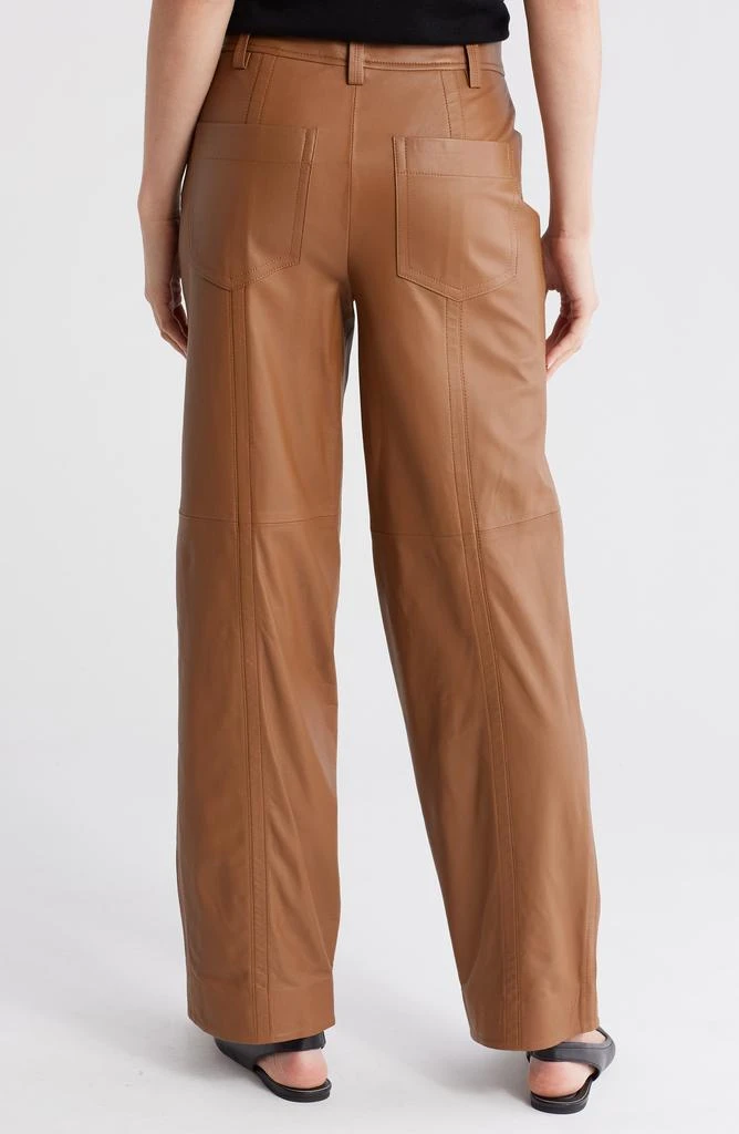 Vince Seam Front Straight Leg Leather Pants 2