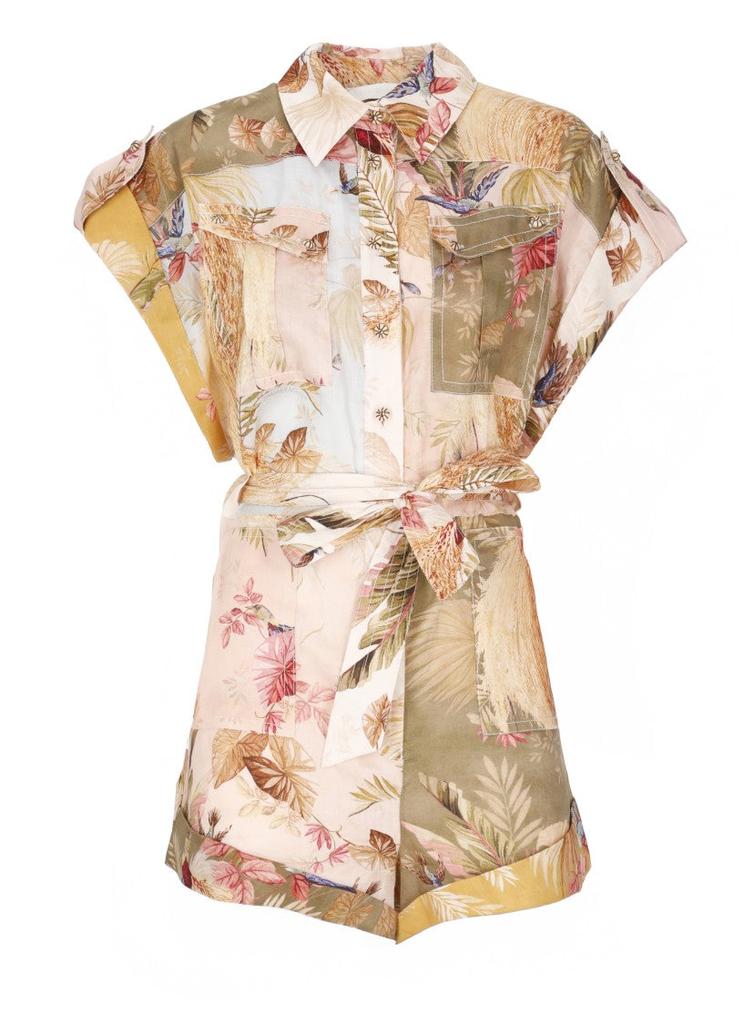 Zimmermann Acacia Linen Halter Romper - Jumpsuits - Free