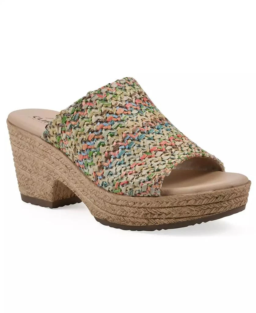 White Mountain Women's Biando Wedge Slip-On Sandals 1