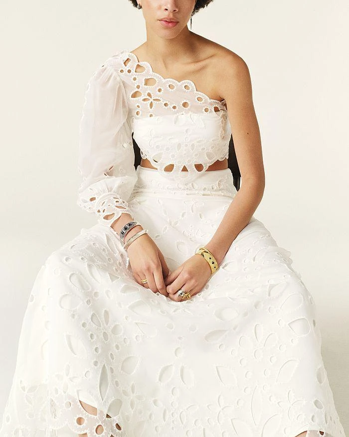 ba&sh Vesper One Shoulder Eyelet Top 2