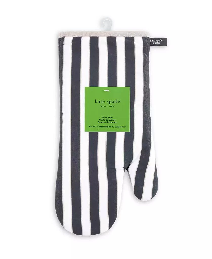 Kate Spade Botanical Stripe Oven Mitt 2-Pack Set, 7" x 13" 5