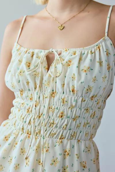Kiss The Sky Kiss The Sky Mimosa Floral Shirred Midi Dress
