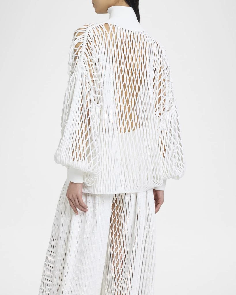 Alaia Macrame Knit High-Neck Sweater 3