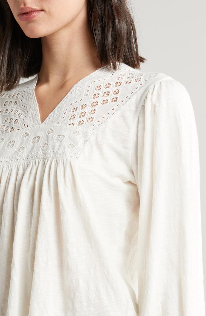 lucky brand white peasant top