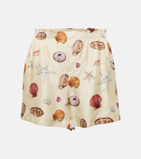 Chloé High-rise printed silk shorts 1