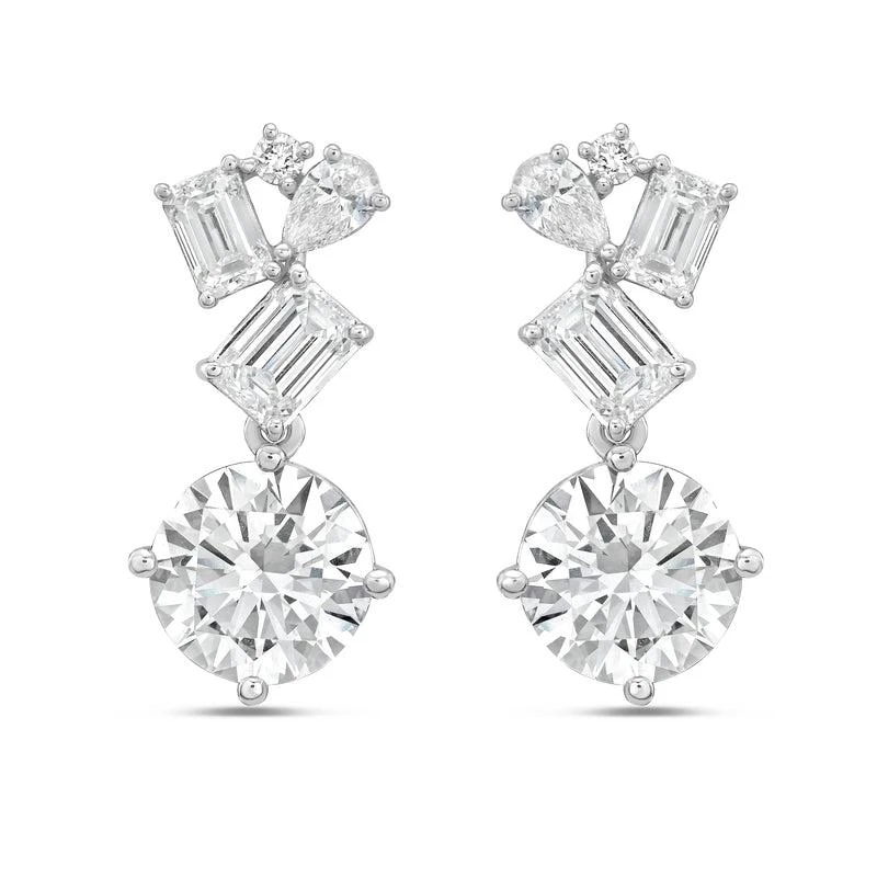 Diana M Jewels 14KT WHITE GOLD LAB GROWN DIAMOND FASHION  EARRINGS WEIGHING 8.00 CTS TW