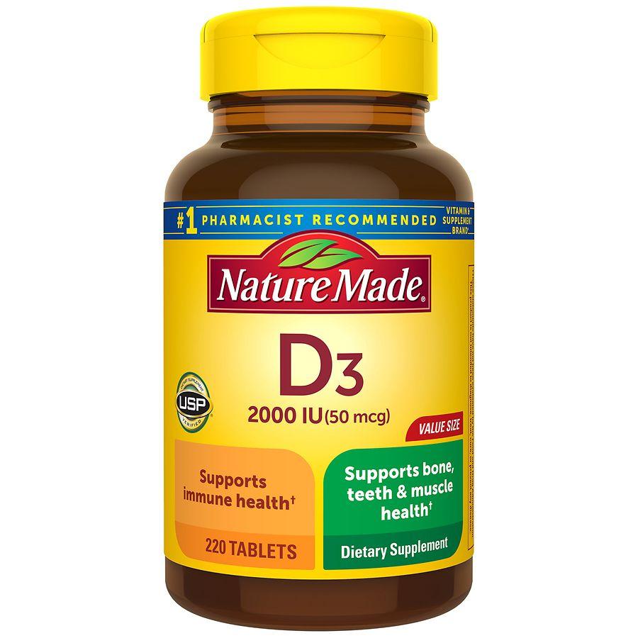 Nature Made Vitamin D3 2000 IU (50 mcg) Tablets