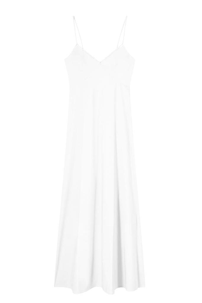 Shop WHITE STRETCH CREPE FLAMENCO DRESS on Sale at