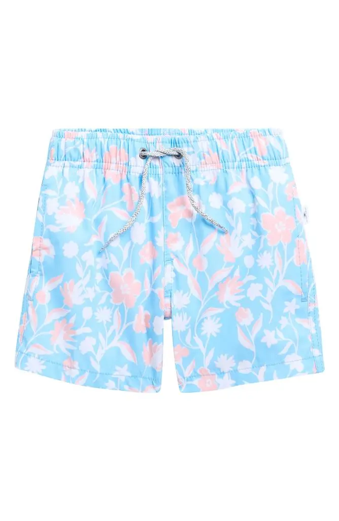  Kids' Four-Way Stretch Floral Volley Swim Trunks