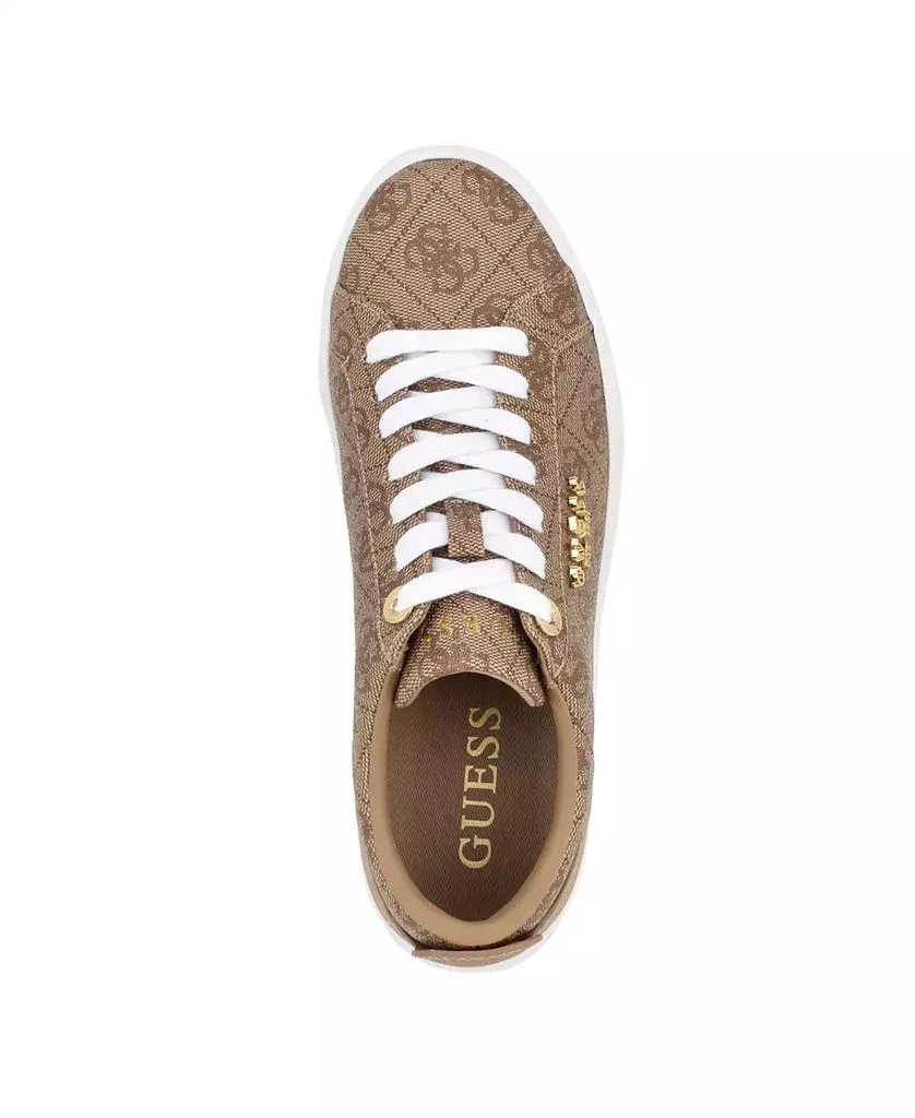 GUESS Women's Genza Platform Lace Up Round Toe Sneakers 4