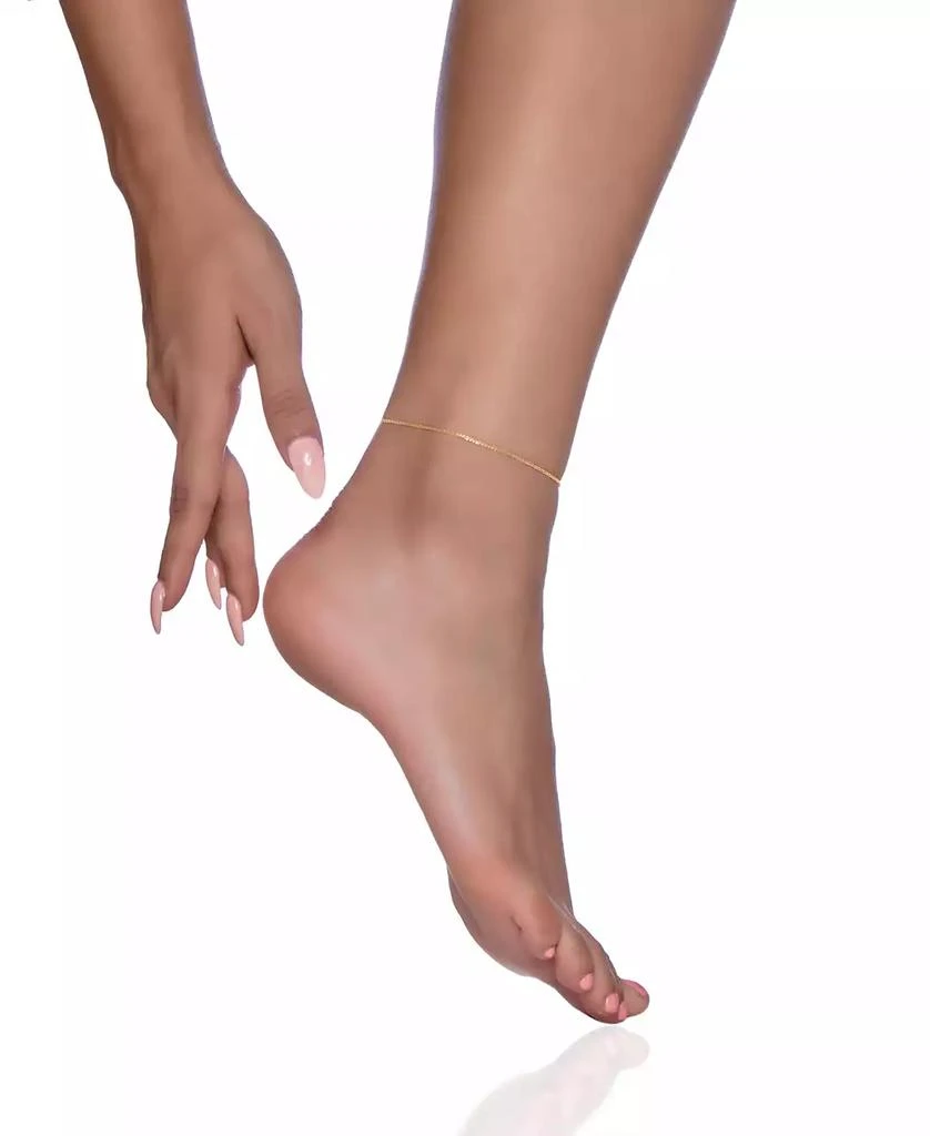 Macy
s Sparkle Chain Ankle Bracelet, 10" (1-1/2mm) in 14k Yellow Gold or 14k White Gold. 2