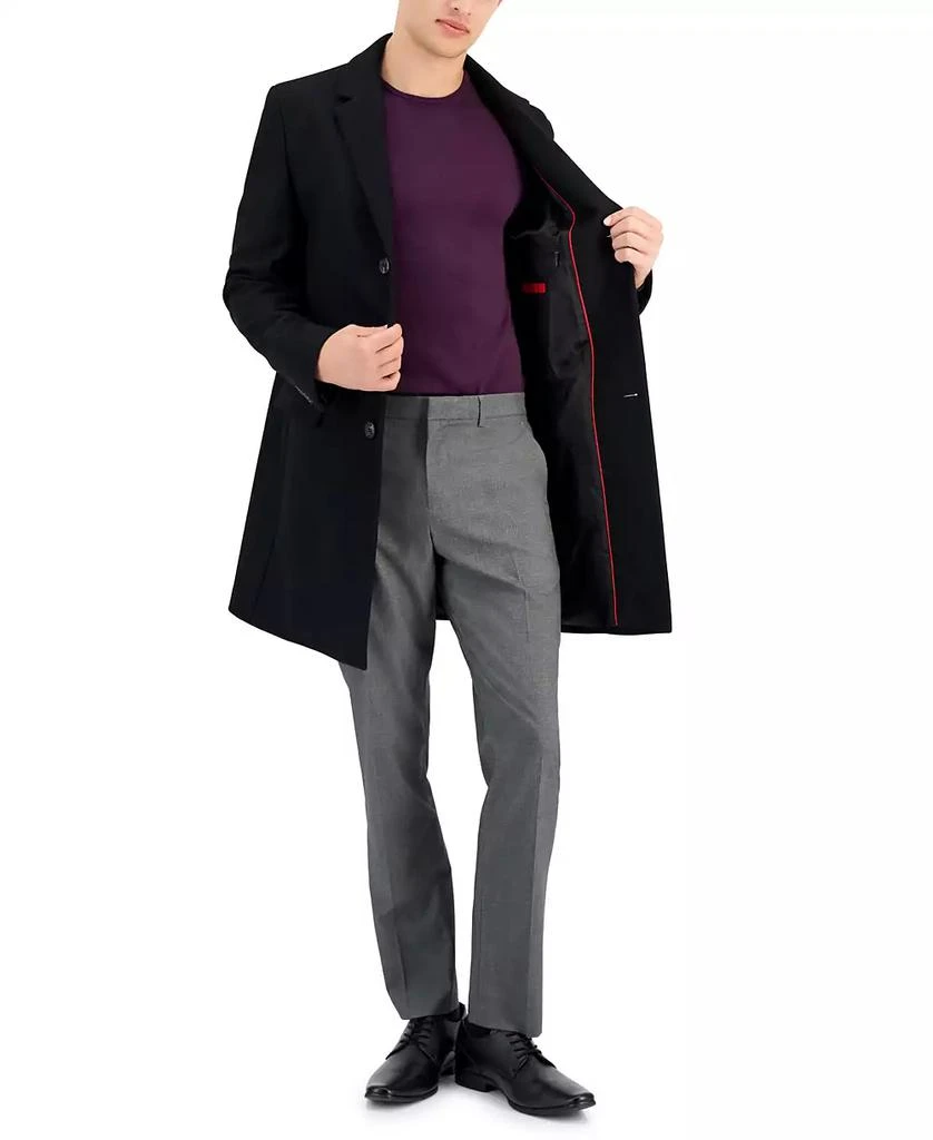 Hugo Boss Men's Slim-Fit Wool Classic Black Overcoat 3